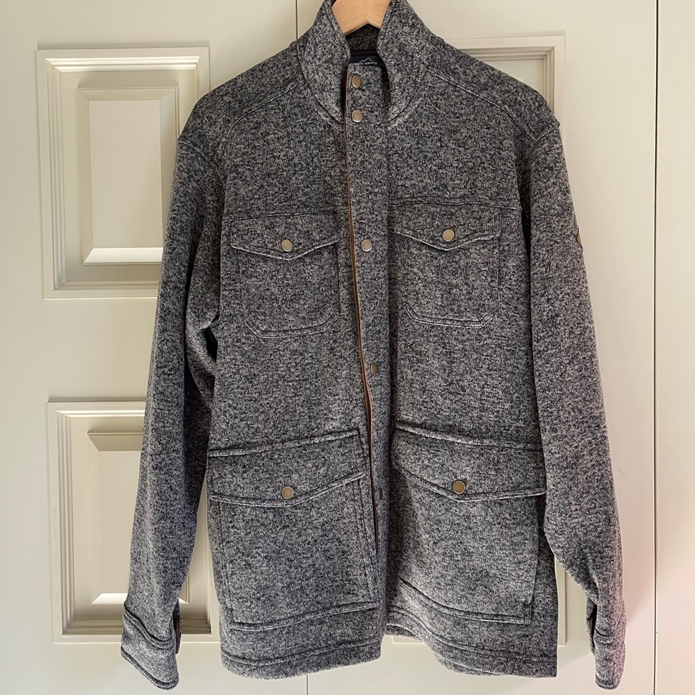 Eddie Bauer grey fleece jacket mens L